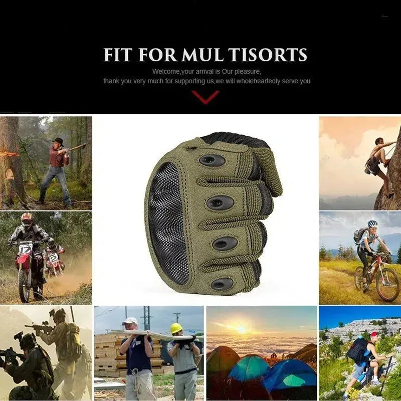 B8 Touch Screen Anti-Skid Hard Knuckle Full Finger Tactical Gloves