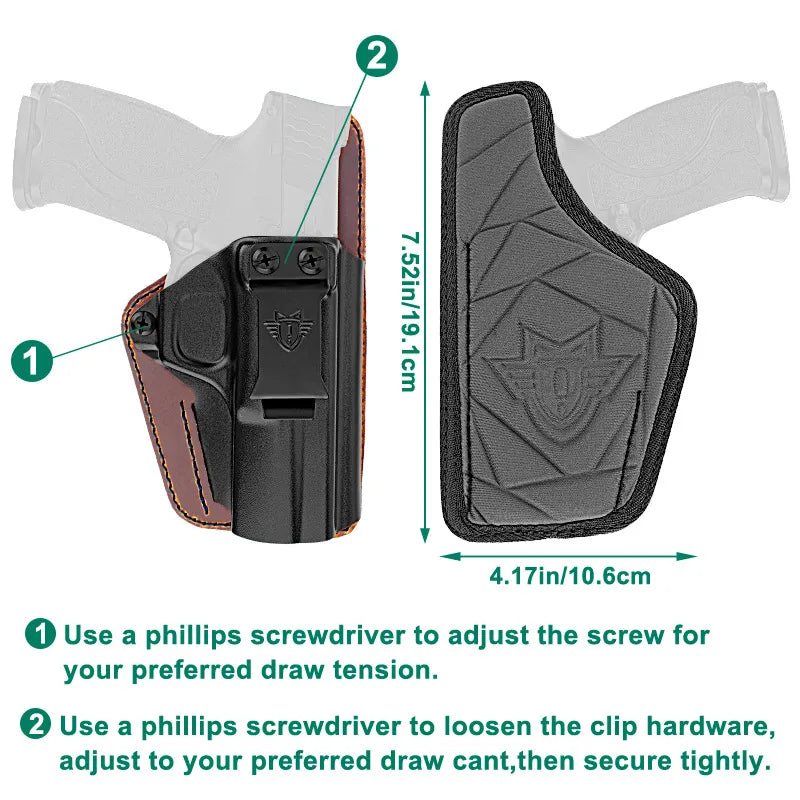 M&P M2.0 Full Size Kydex Quick Draw Hybrid Leather IWB Holster