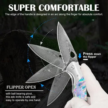 Shellshade Swoop: VG10 Stainless Steel Pocket Hunting Knife