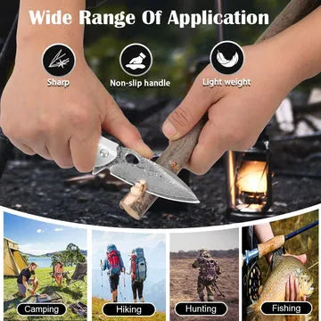 Shellshade Swoop: VG10 Stainless Steel Pocket Hunting Knife