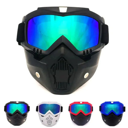 Retro Harley Tactical Face Mask with Detachable Google