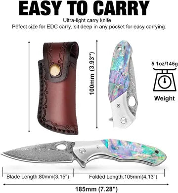 Shellshade Swoop: VG10 Stainless Steel Pocket Hunting Knife