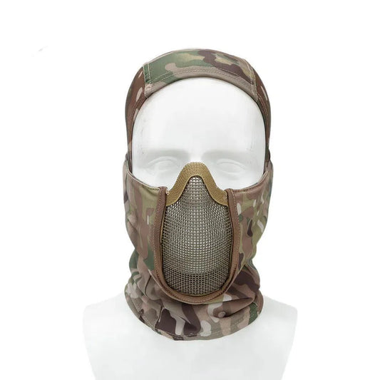 Steel Mesh Breathable Tactical Full Face Mask Balaclava Ca