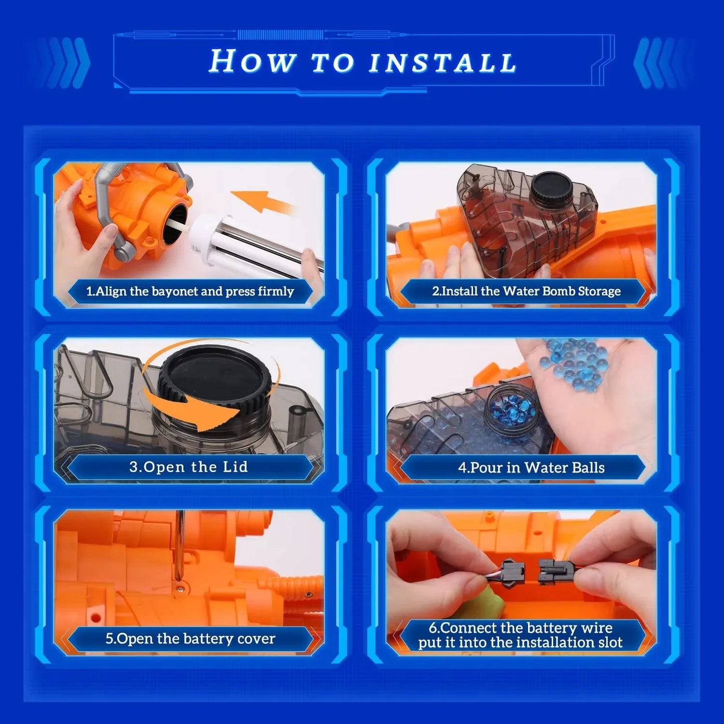 TriggerToy Auto Gatling Gel Blaster