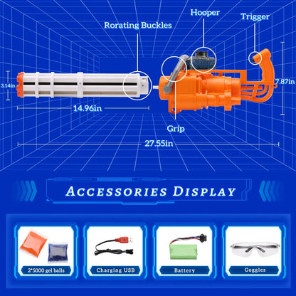 TriggerToy Auto Gatling Gel Blaster